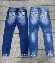 Load image into Gallery viewer, “Calligraphy” slim tapered denim
