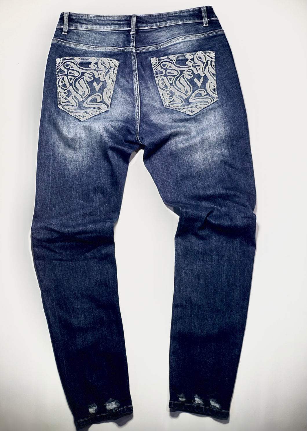 “Calligraphy” slim tapered denim